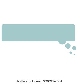 Dialogue illustration. Cadet blue thought bubble on white background