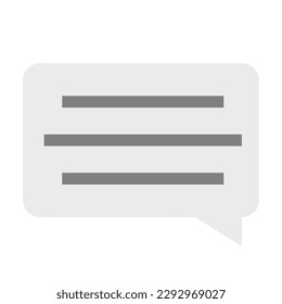 Dialogue illustration. Speech bubble with three lines on white background
