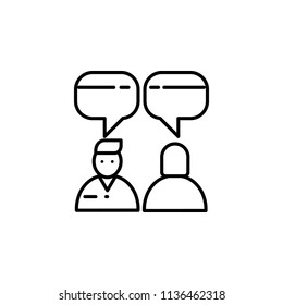dialogue of people. Element of job interview icon for mobile concept and web apps. Thin line dialogue of people can be used for web and mobile