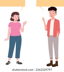 Diálogo con personas con vector de burbujas de voz