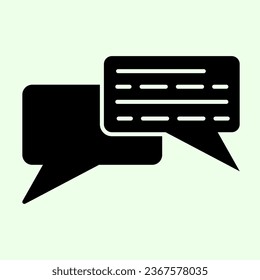 Dialogue solid icon. Square conversation bubbles glyph style pictogram on white background. Office and organization chat symbol for mobile concept and web design. Vector graphics