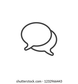 Dialogue speech bubbles outline icon. linear style sign for mobile concept and web design. Chat message simple line vector icon. Conversation symbol, logo illustration. Pixel perfect vector graphics
