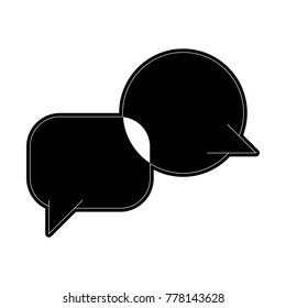 dialogue speech set with tail in black silhouette