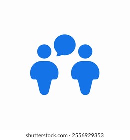 dialogue talk two persons icon sign vector