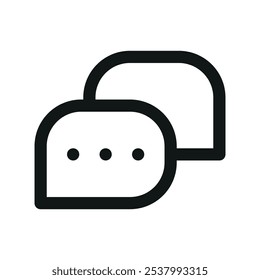 Ícono de la interfaz de usuario de diálogo, símbolo de Vector de interfaz de usuario de línea simple de mensajería