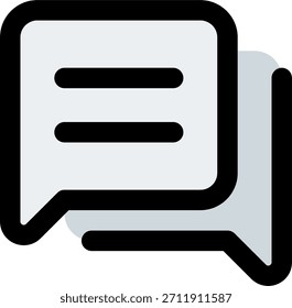 Diseño de Vector de diálogo en estilo moderno, intercambio de comunicación y concepto de conversación interactiva, ilustración de mensajería. Icono de línea llena