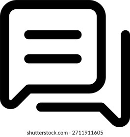Diseño de Vector de diálogo en estilo moderno, intercambio de comunicación y concepto de conversación interactiva, ilustración de mensajería. Icono de línea