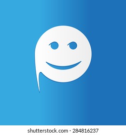 dialogue vector icon isolated on  blue  background