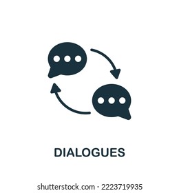 Icono de diálogo. Icono Monocromo de relación simple con el cliente para plantillas, diseño web e infografías