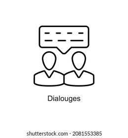 dialogues vector outline Icon. Pixel Perfect. For Mobile and Web. stock illustration