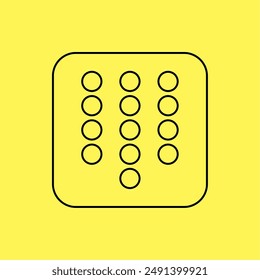 dialpad icon. line vector isolated on yellow background. trendy and modern design