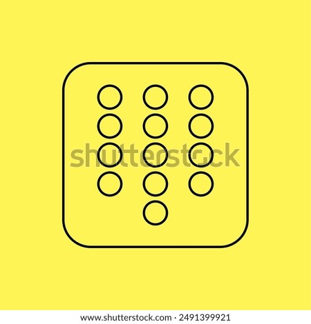 dialpad icon. line vector isolated on yellow background. trendy and modern design