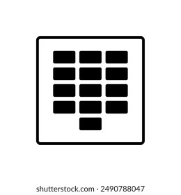 dialpad icon, silhouette vector isolated on white background. simple and modern design