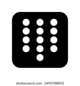 dialpad icon, silhouette vector isolated on white background. simple and modern design