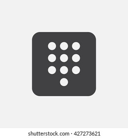 dialpad icon vector, solid logo, pictogram isolated on white, pixel perfect symbol illustration