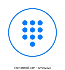 Dialpad, numeric keypad circular line icon. Round colorful sign. Flat style vector symbol