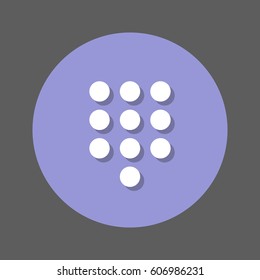 Dialpad, numeric keypad flat icon. Round colorful button, circular vector sign with shadow effect. Flat style design