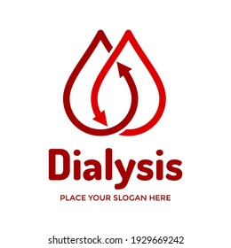 Dialysis Or Blood Circulation Vector Logo Template. This Design Use Organ Symbol. Suitable For Health.