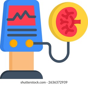 Dialysis Machine Icon Flat Vector Illustration