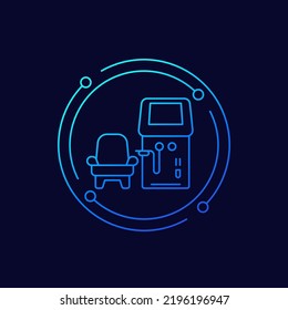 Dialysis Machine Icon, Linear Design