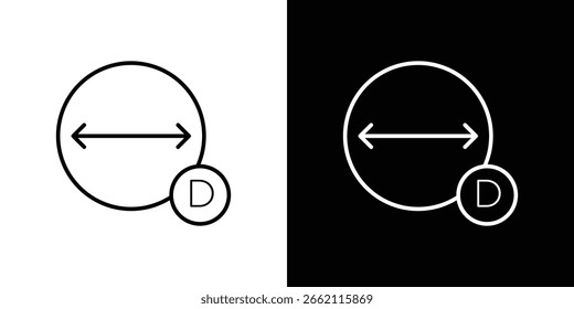 Diameter icon for Apps. Icon Design Template.
