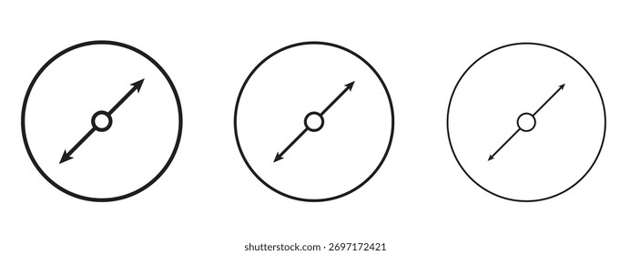 Signo de estilo lineal de ícono de diámetro para concepto móvil y Diseño web.
