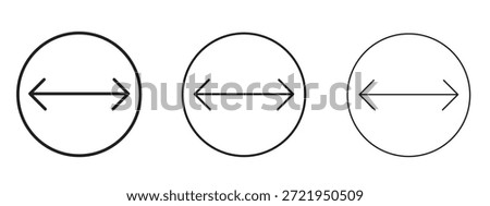 Diameter icon logo black pictogram set. thin line outline art.