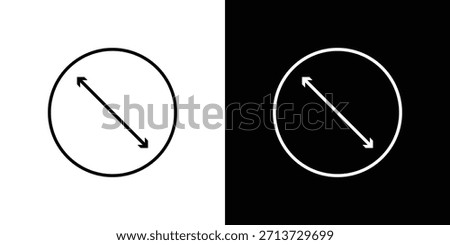 Diameter icon, outline vector sign, logo design download
