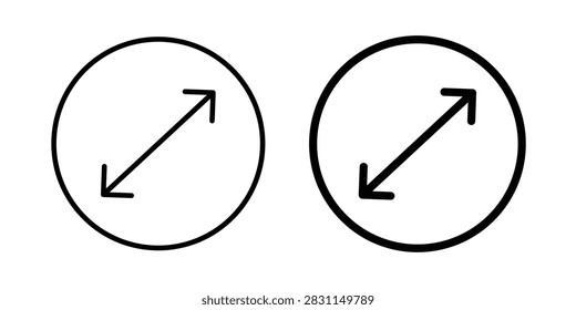Diameter icon simple drawings set