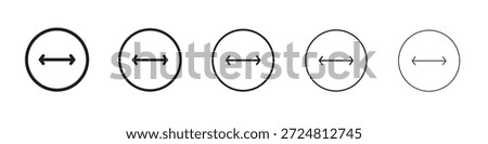 Diameter icon. Simple outline style. Graphic elements.