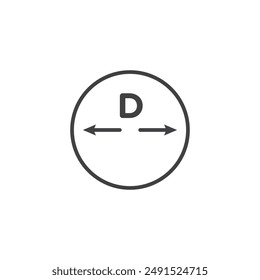 Diameter icon symbol design collection
