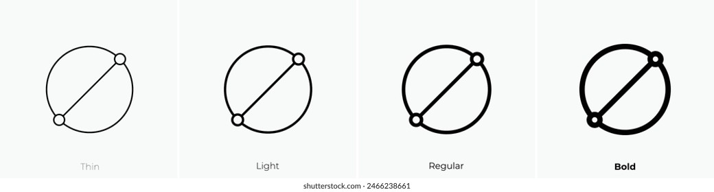 diameter icon. Thin, Light Regular And Bold style design isolated on white background