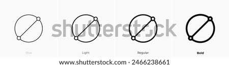 diameter icon. Thin, Light Regular And Bold style design isolated on white background