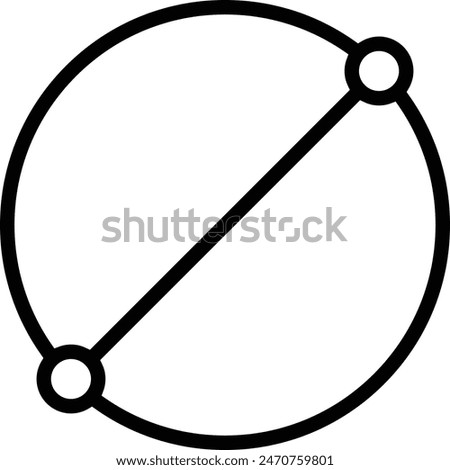 diameter icon. Thin linear style design isolated on white background