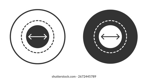 Ícone de diâmetro clipart de vetor em cores pretas. adequado para trabalho gráfico