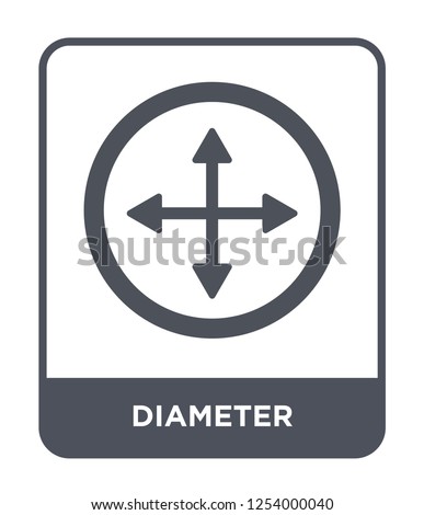 diameter icon vector on white background, diameter trendy filled icons from Geometry collection, diameter simple element illustration