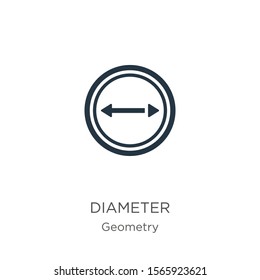 Diameter icon vector. Trendy flat diameter icon from geometry collection isolated on white background. Vector illustration can be used for web and mobile graphic design, logo, eps10
