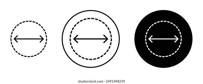 Diameter liner vector icon set