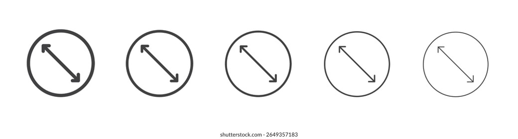 diameter size icon Line graphics illustration symbol