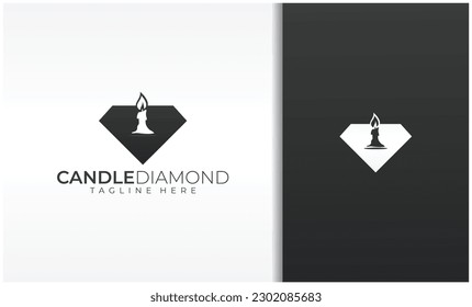 Diamon with Candles Logo Vector
