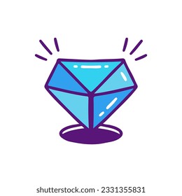 Diamon and hole, illustration for t-shirt, sticker, or apparel merchandise. Doodle, retro, and cartoon style.