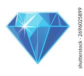 Diamon isolated on transparent background. Vector cartoon illustration.