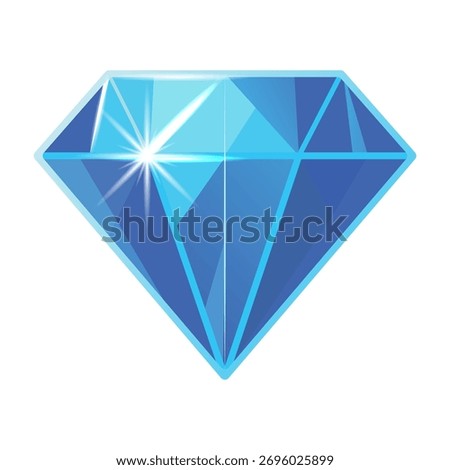 Diamon isolated on transparent background. Vector cartoon illustration.