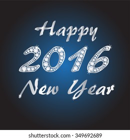 Diamond 2016 new year banner, vector illustration