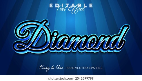 Diamond 3d typography, luxury editable text effect