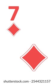 Cartão de diamante 7 para poker, jogo de cassino e para blackjack para Deck