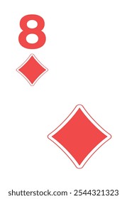 Cartão de diamante 8 para poker, jogo de cassino e para blackjack para Deck