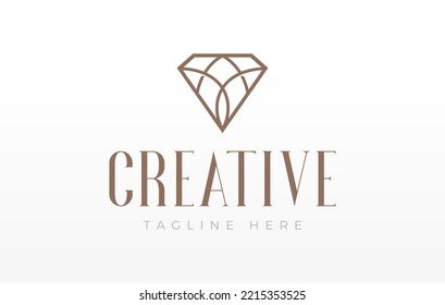 Plantilla de diseño del logotipo de las líneas abstractas de diamantes