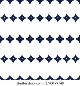 Diamond Abstract simple vector geometric repeating pattern. Blue and white.