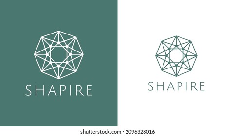 diamond abstract symbol for cosmetics and packaging, jewellery, hand crafted or beauty products